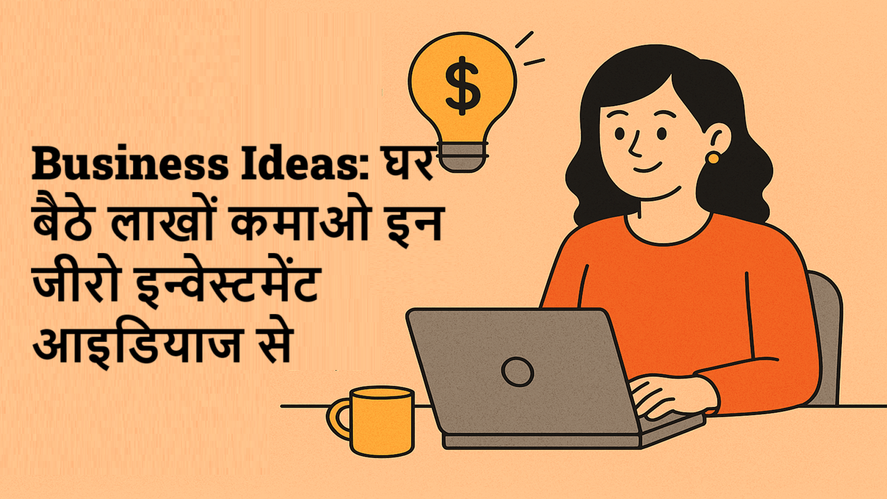 इन जीरो इन्वेस्टमेंट आइडियाज को कभी नजरअंदाज मत कर देना - घर बैठे लाखों कमा सकते हो